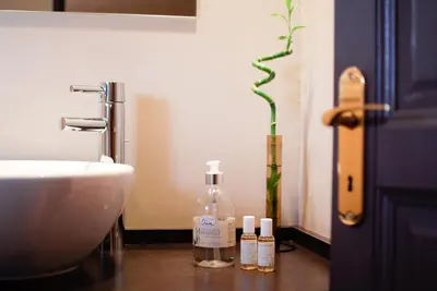 Salle de bains dans l'établissement Chez Tatiana
