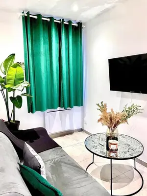 Télévision ou salle de divertissement dans l'établissement Jungle garage privé netflix