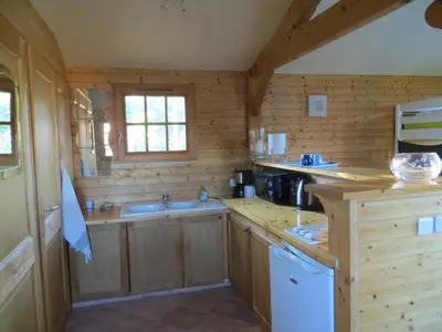 Cuisine ou kitchenette dans l'établissement Gîte de l'Oursonnière