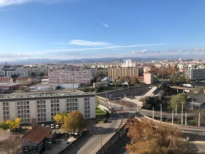 Vue générale sur Villeurbanne ou vue de la ville depuis le B&B/chambre d'hôtes