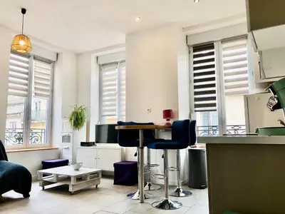 Coin salon dans l'établissement joli appart au centre de Lyon
