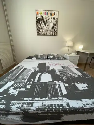Un ou plusieurs lits dans un hébergement de l'établissement Chambre Privée en colocation dans un appartement Vaulx en Velin Centre