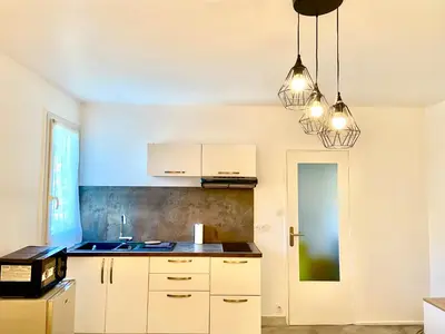Cuisine ou kitchenette dans l'établissement Le BARABAN