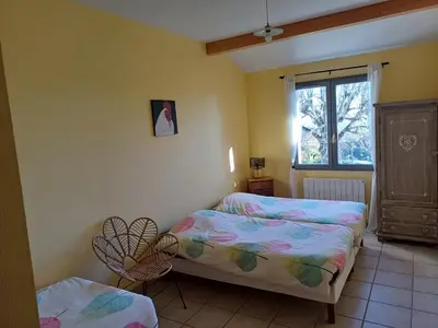 Un ou plusieurs lits dans un hébergement de l'établissement Gîte le Chêne du Py