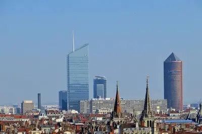 Vue générale sur Lyon ou vue de la ville depuis l'appartement