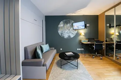 Coin salon dans l'établissement Le Richan - 21 m au coeur de la Croix-Rousse climatisé