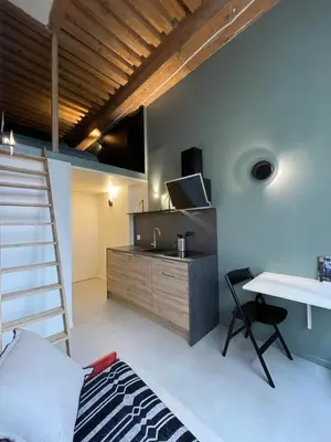 Cuisine ou kitchenette dans l'établissement Le soyeux