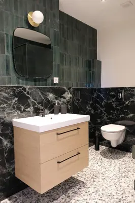 Salle de bains dans l'établissement Emeraude, T2 design tout équipé Châteaucreux-Gare