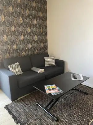 Coin salon dans l'établissement Studio Cosy tt confort proche aéroport