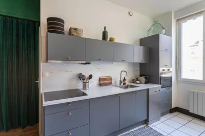 Cuisine ou kitchenette dans l'établissement LE COURSIVE - Charmant T2 à Villeurbanne