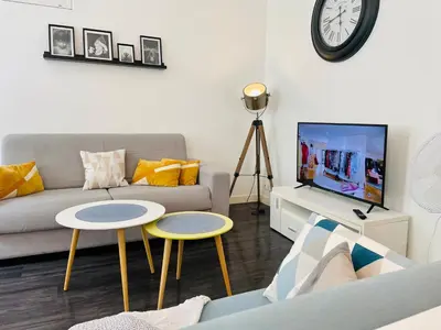 Télévision ou salle de divertissement dans l'établissement L'appartement du Temple à Vienne