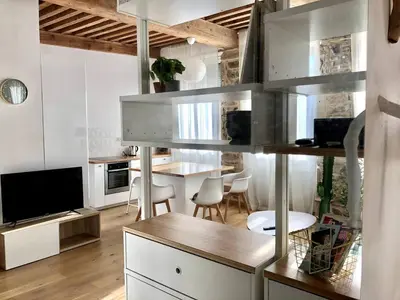 Cuisine ou kitchenette dans l'établissement Le Canut de St Just