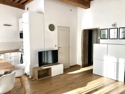 Cuisine ou kitchenette dans l'établissement Le Canut de St Just