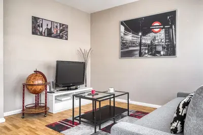 Télévision ou salle de divertissement dans l'établissement Superbe Apart 2 rooms lumineaux parking Casa Lyon