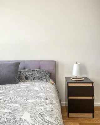 Un ou plusieurs lits dans un hébergement de l'établissement Superbe Apart 2 rooms lumineaux parking Casa Lyon