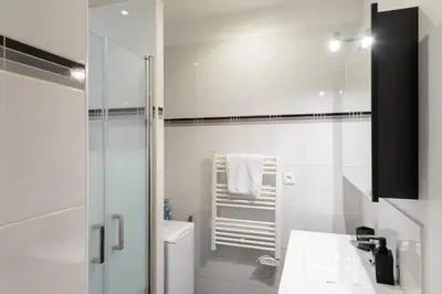 Salle de bains dans l'établissement Le Nid du Lion - Joli T2 quartier St Georges au calme