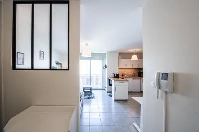 Cuisine ou kitchenette dans l'établissement Le Gaïa - Joli appartement au calme 10min du centre de Lyon