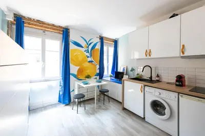 Cuisine ou kitchenette dans l'établissement Le Coysevox - Joli studio tout confort pentes de la Croix Rousse