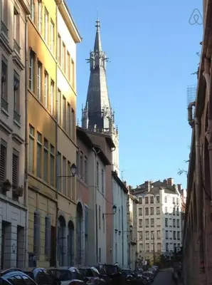 Vue générale sur Lyon ou vue de la ville depuis l'appartement