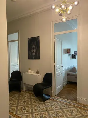Un ou plusieurs lits dans un hébergement de l'établissement Appartement Lyon 6 Tête d'Or