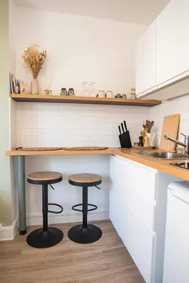 Cuisine ou kitchenette dans l'établissement Petit Studio De 14m Au Coeur De Lyon