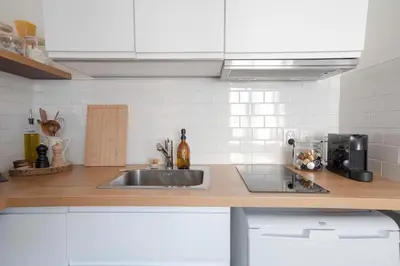 Cuisine ou kitchenette dans l'établissement Petit Studio De 14m Au Coeur De Lyon
