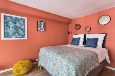 Un ou plusieurs lits dans un hébergement de l'établissement Sainte-Hélène - Furnished apartment Downtown Lyon