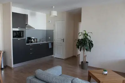 Cuisine ou kitchenette dans l'établissement Domitys Le Pont des Lumières