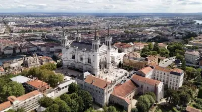 Vue générale sur Lyon ou vue de la ville depuis l'appartement