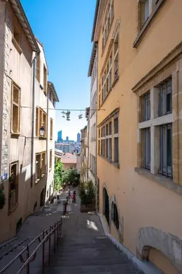 Vue générale sur Lyon ou vue de la ville depuis l'appartement