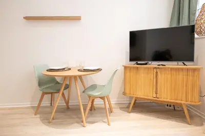 Télévision ou salle de divertissement dans l'établissement L'Opéra 2 - RDC - Joli studio Hôtel de Ville