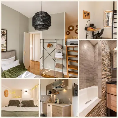 Un ou plusieurs lits dans un hébergement de l'établissement Like Home Gourguillon Vieux-Lyon