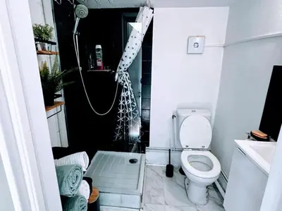 Salle de bains dans l'établissement Studio près du Goupama Stadium, Eurexpo, LDLC Arena, La Soie