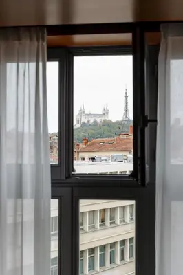 Vue générale sur Lyon ou vue de la ville depuis l'auberge de jeunesse