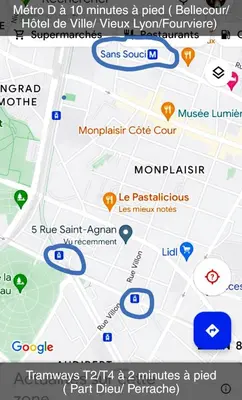 Plan de l'établissement Lyon centre appartement meublé