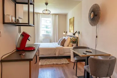 Un ou plusieurs lits dans un hébergement de l'établissement Lyon centre appartement meublé
