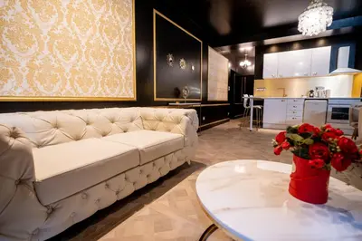 Cuisine ou kitchenette dans l'établissement Appartement d'exception avec Jacuzzi