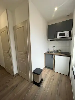 Cuisine ou kitchenette dans l'établissement Appartement rénové à 15 min de Lyon