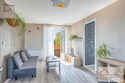 Coin salon dans l'établissement Jolie T3 50m² (+-), balcon, parking, commodités
