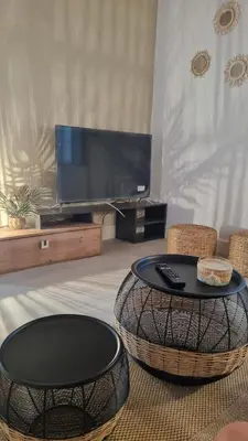 Télévision ou salle de divertissement dans l'établissement Maison de charme au cœur des vignes du Beaujolais