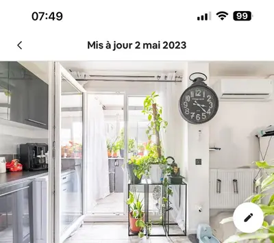 Cuisine ou kitchenette dans l'établissement Chambre cosy