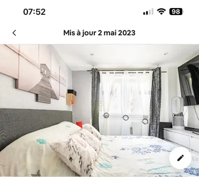 Un ou plusieurs lits dans un hébergement de l'établissement Chambre cosy