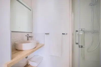 Salle de bains dans l'établissement Appartement Cosy Lyon Ouest Tassin