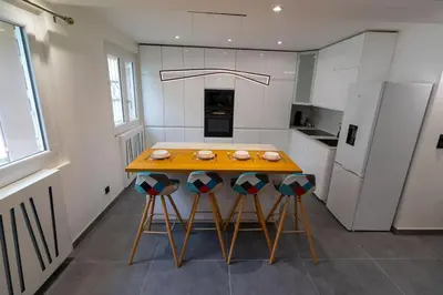 Cuisine ou kitchenette dans l'établissement Appartement Chic et Cosy avec Parking Gratuit à Villeurbanne - Tout compris