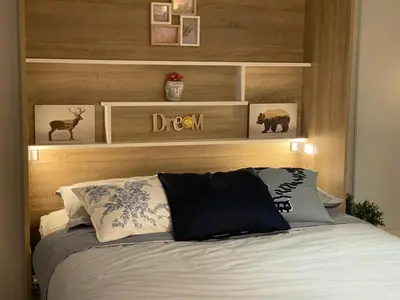 Un ou plusieurs lits dans un hébergement de l'établissement Studio Chic Little Bohême proche hôpitaux, 15 mn du centre