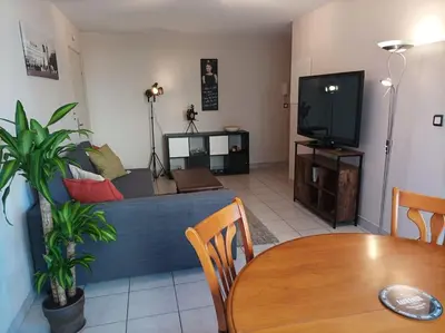 Cuisine ou kitchenette dans l'établissement Lyon 8 Grange Blanche Appartement calme de 50 m²