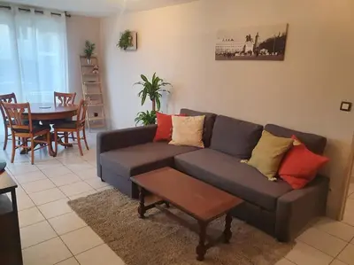 Coin salon dans l'établissement Lyon 8 Grange Blanche Appartement calme de 50 m²