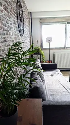 Coin salon dans l'établissement Logement entier proche de Lyon