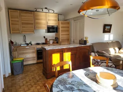Cuisine ou kitchenette dans l'établissement Gite la ferme des maraîchers