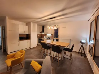 Cuisine ou kitchenette dans l'établissement Lyon Part-Dieu superbe appartement 2 chambres